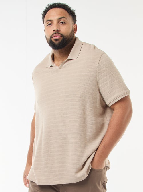 Polo em algodão stretch de mangas curtas - Kiabi