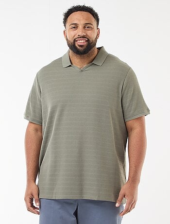 Polo em algodão stretch de mangas curtas