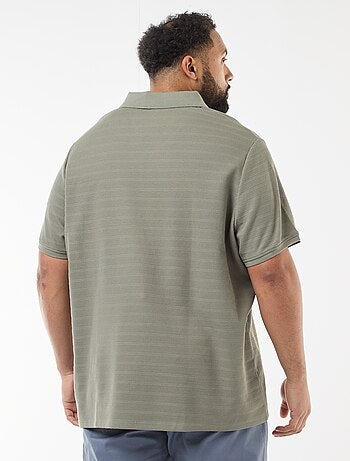 Polo em algodão stretch de mangas curtas