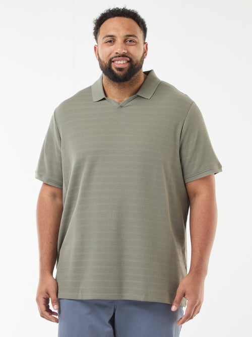 Polo em algodão stretch de mangas curtas - Kiabi