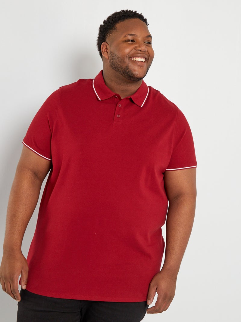 Polo em algodão Vermelho Vinho - Kiabi