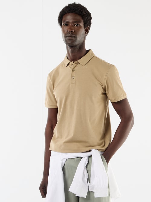Polo em favo de mel com gola de fecho - Kiabi