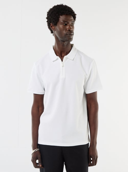 Polo em favo de mel com gola de fecho - Kiabi