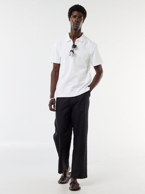 Polo em favo de mel com gola de fecho - Kiabi