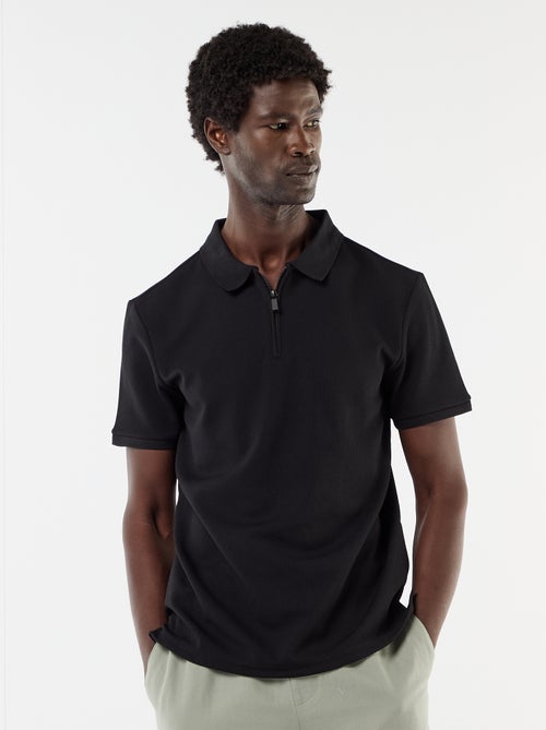 Polo em favo de mel com gola de fecho - Kiabi