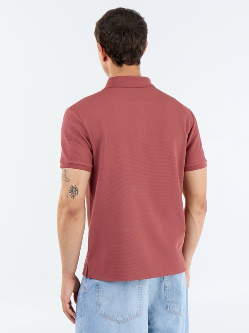 Polo em favo de mel com gola de fecho - Kiabi