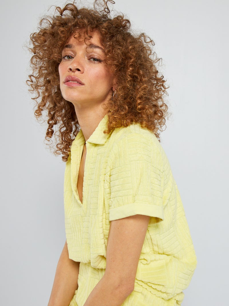Polo em felpa Amarelo - Kiabi