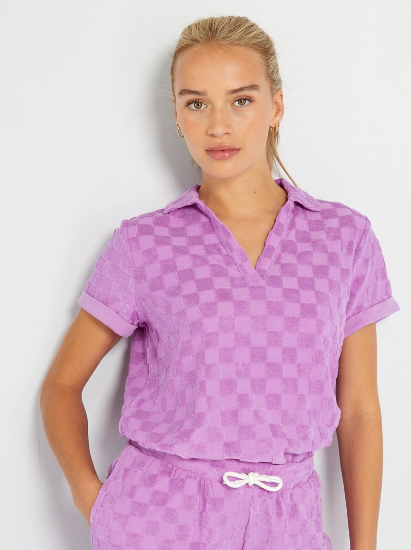 Polo em felpa ROSA - Kiabi
