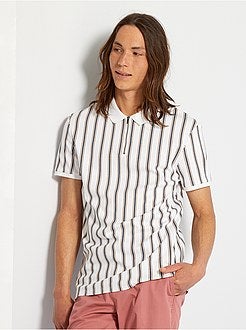 Polo em jersey às riscas - Kiabi