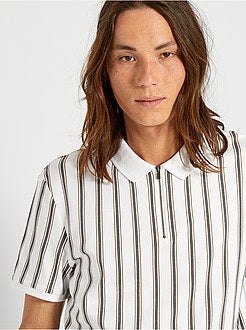 Polo em jersey às riscas - Kiabi