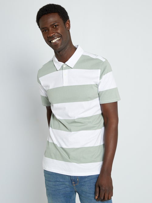 Polo em jersey às riscas - Kiabi