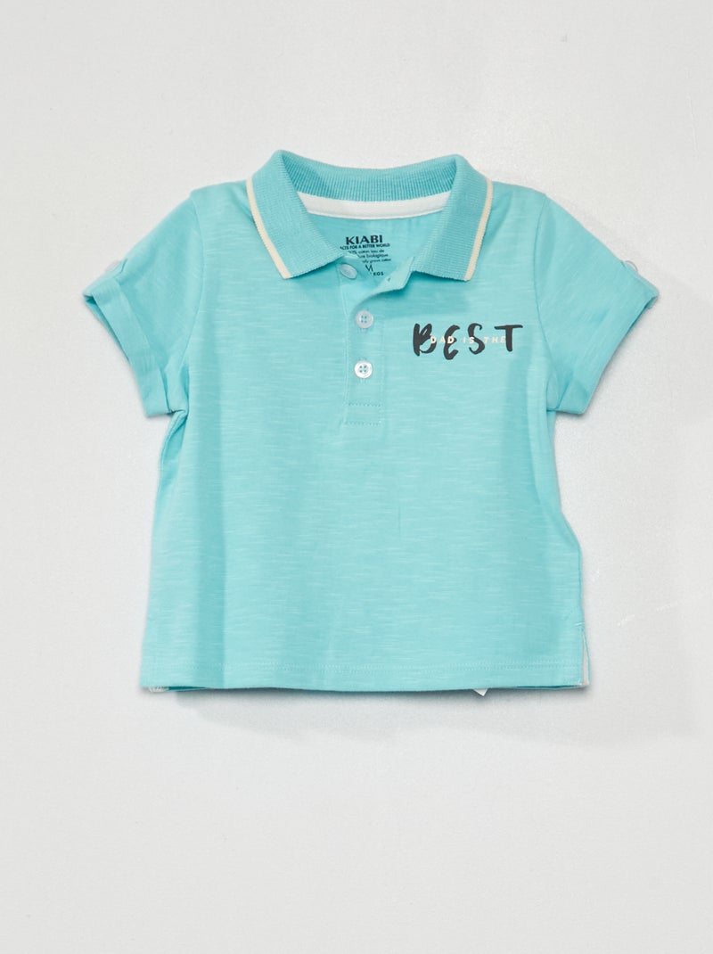 Polo em jersey AZUL - Kiabi