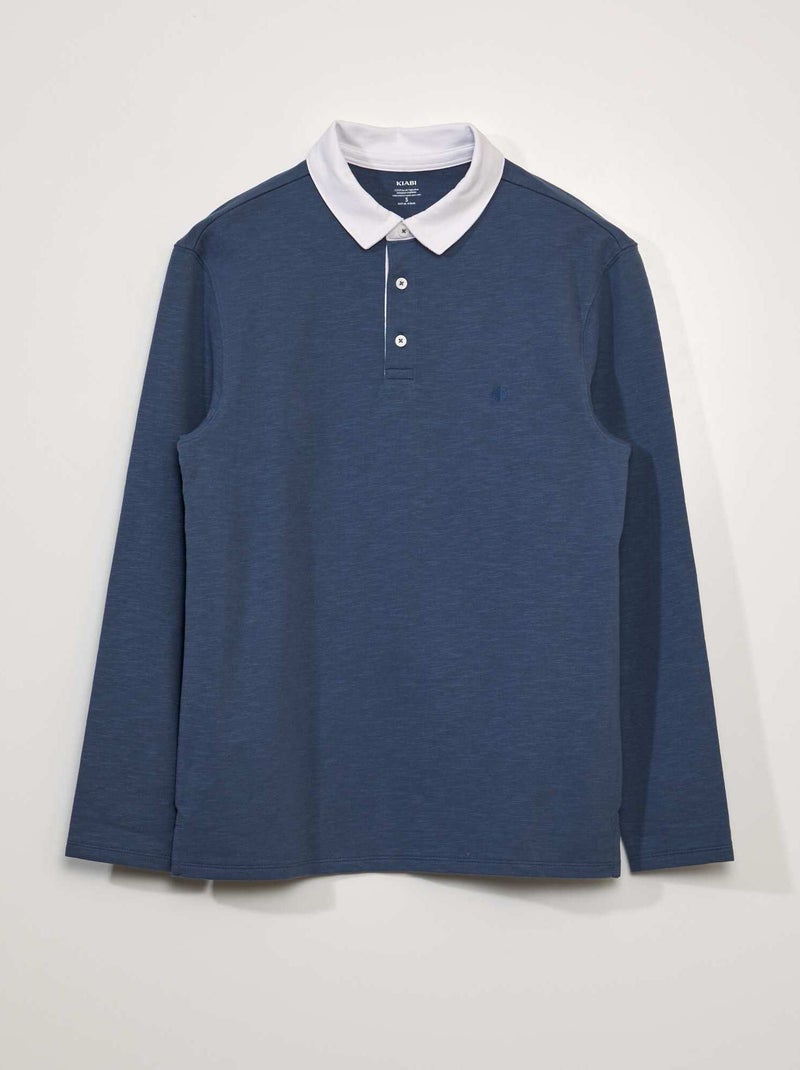Polo em jersey AZUL - Kiabi