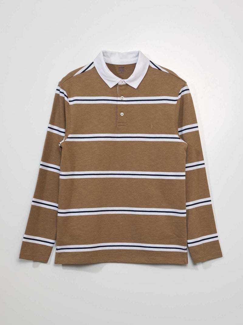 Polo em jersey BEGE - Kiabi