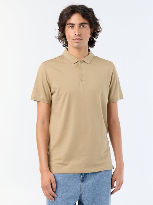 Polo em jersey com gola abotoada - Kiabi