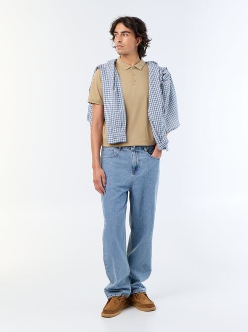 Polo em jersey com gola abotoada - Kiabi