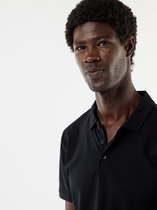 Polo em jersey com gola abotoada - Kiabi