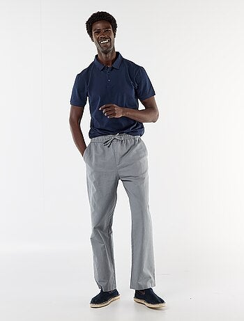 Polo em jersey com gola abotoada