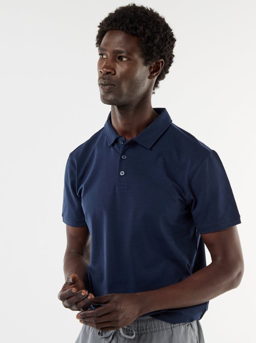 Polo em jersey com gola abotoada - Kiabi