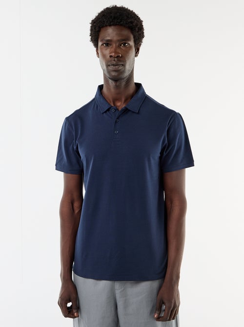 Polo em jersey com gola abotoada - Kiabi