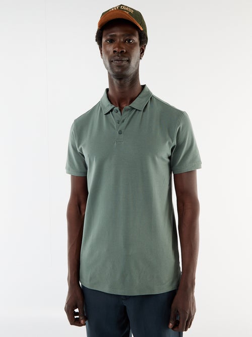 Polo em jersey com gola abotoada - Kiabi