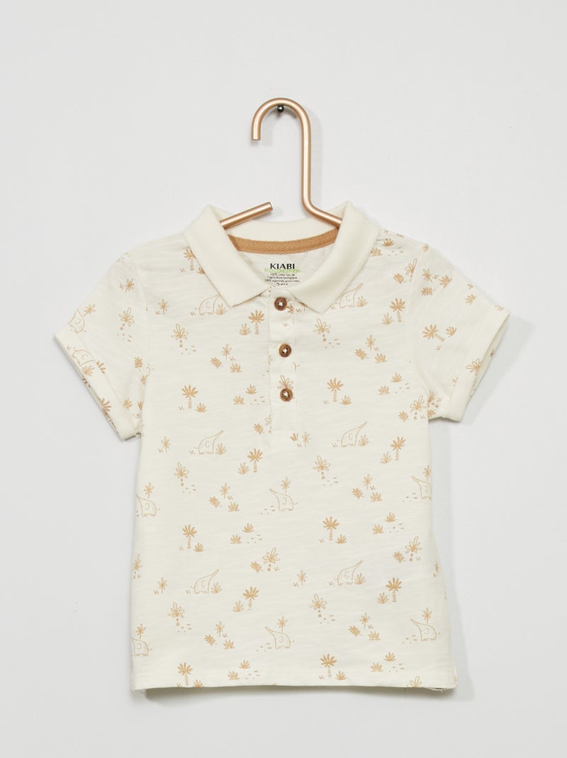 Polo em jersey com motivo BRANCO - Kiabi
