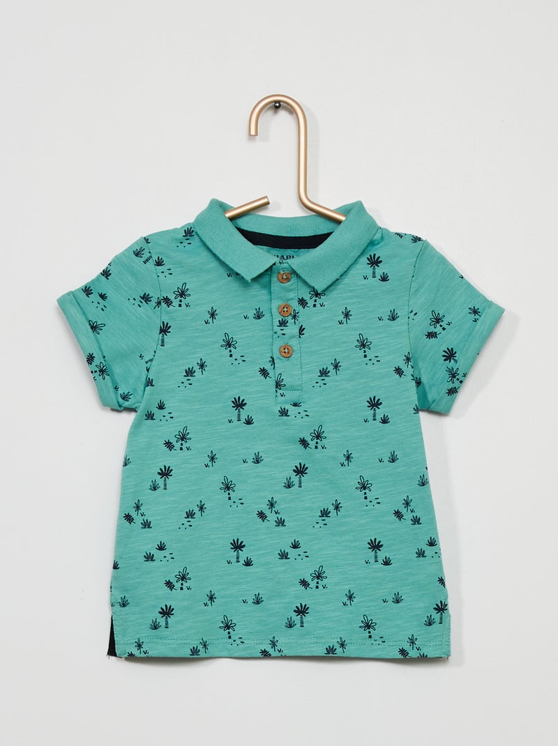 Polo em jersey com motivo VERDE - Kiabi