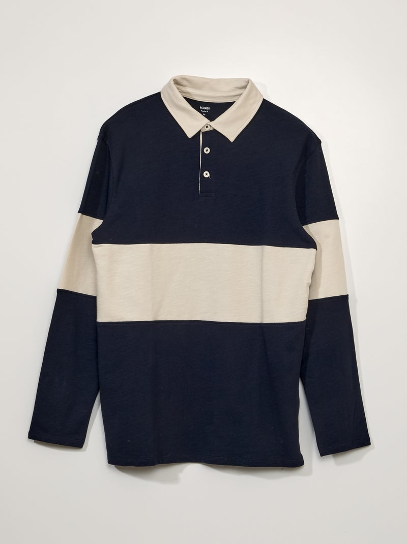 Polo em jersey de manga comprida +1,90 m AZUL - Kiabi