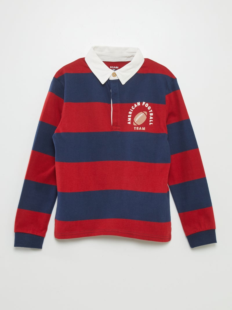 Polo em jersey de manga comprida VERMELHO - Kiabi