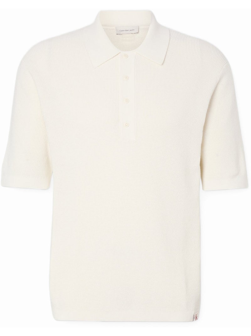 Polo em malha - Calvin Klein Branco sujo - Kiabi