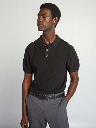 Polo em malha de tricô