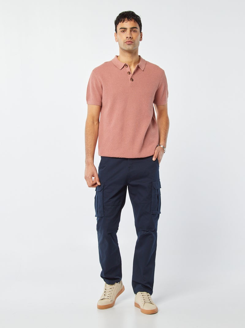 Polo em malha de tricô ROSA - Kiabi