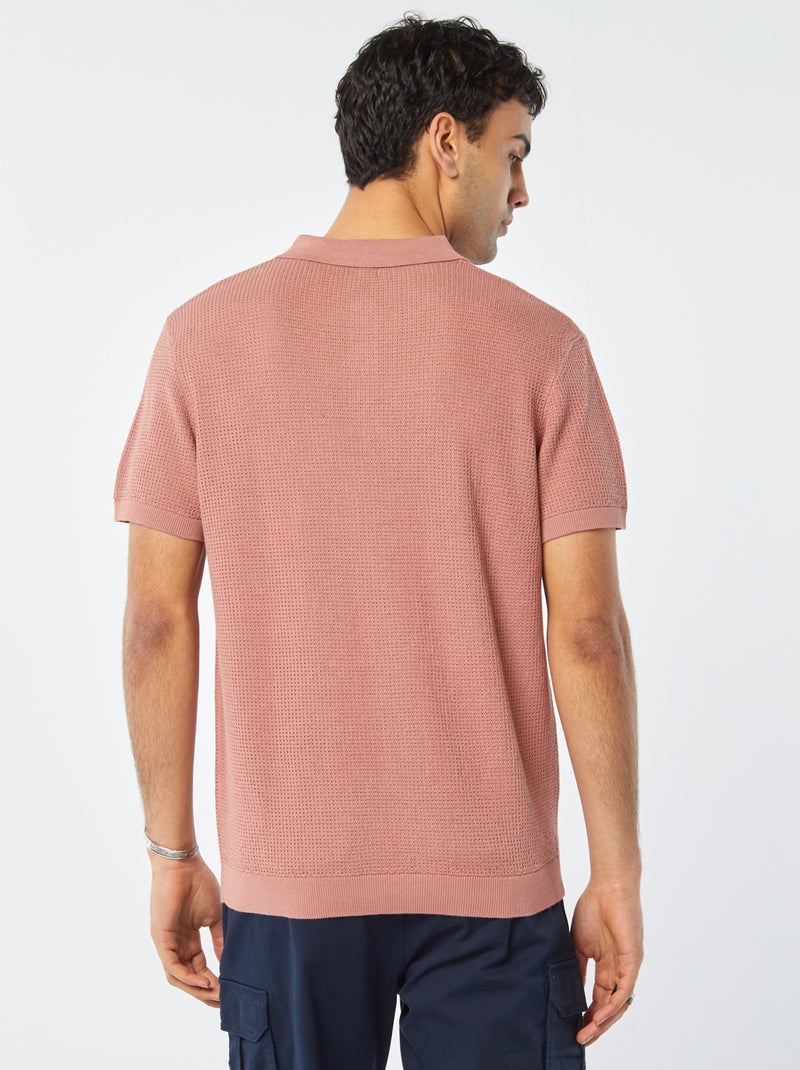 Polo em malha de tricô ROSA - Kiabi