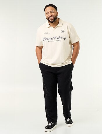 Polo em malha jersey de mangas curtas
