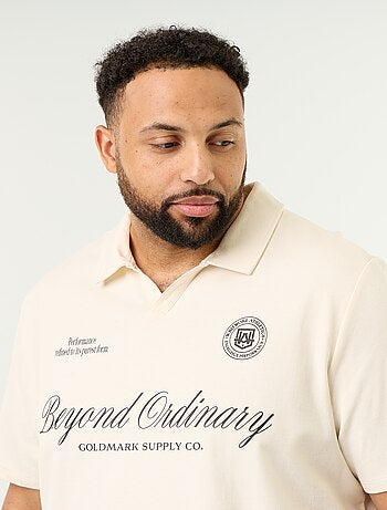 Polo em malha jersey de mangas curtas