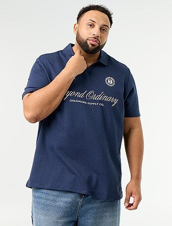 Polo em malha jersey de mangas curtas