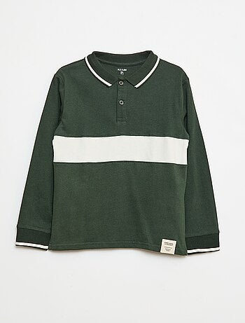 Polo em malha jersey estilo rugby
