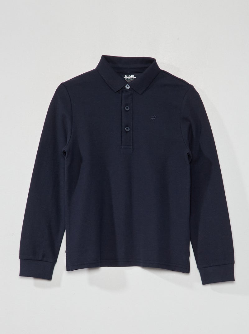 Polo em malha piqué Azul - Kiabi