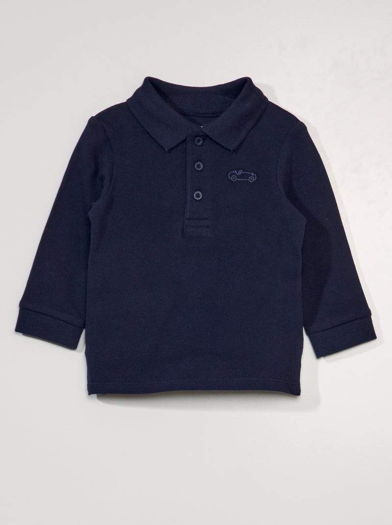 Polo em malha piqué AZUL - Kiabi