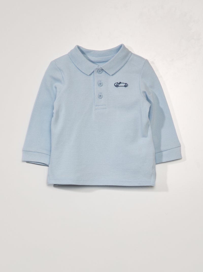 Polo em malha piqué AZUL - Kiabi