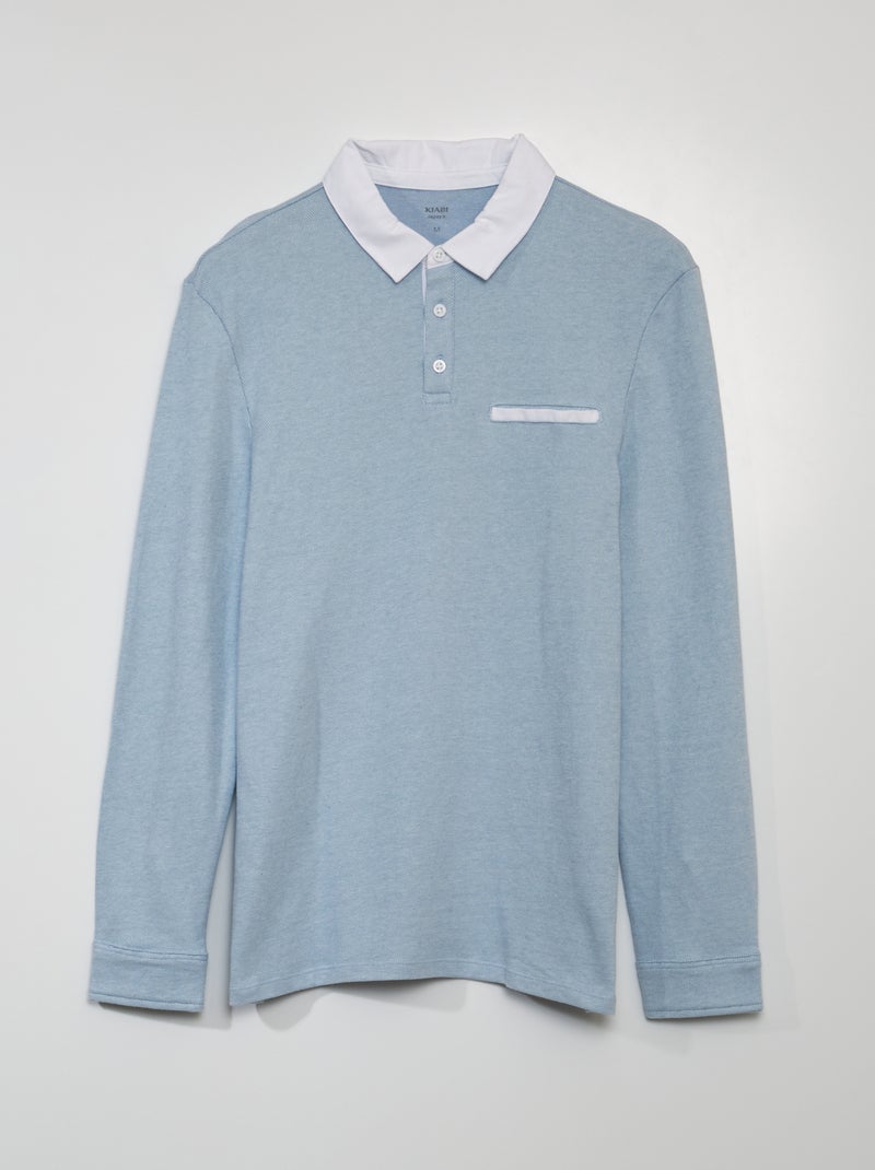 Polo em malha piqué AZUL - Kiabi