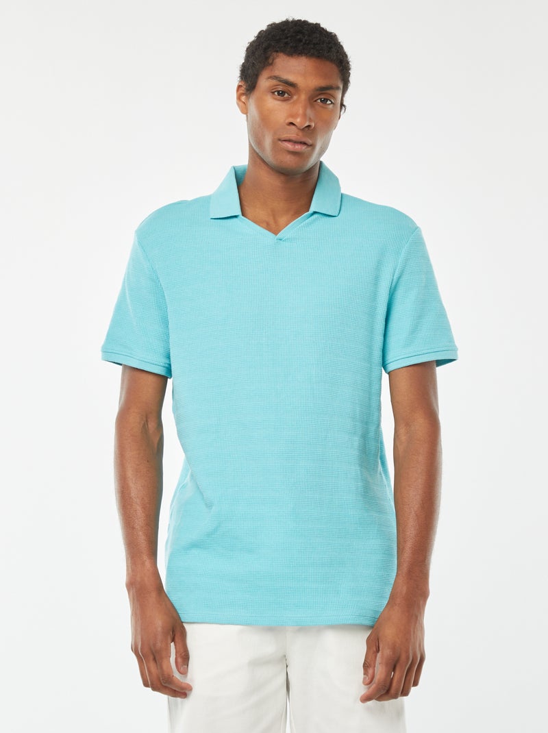 Polo em malha piqué AZUL - Kiabi