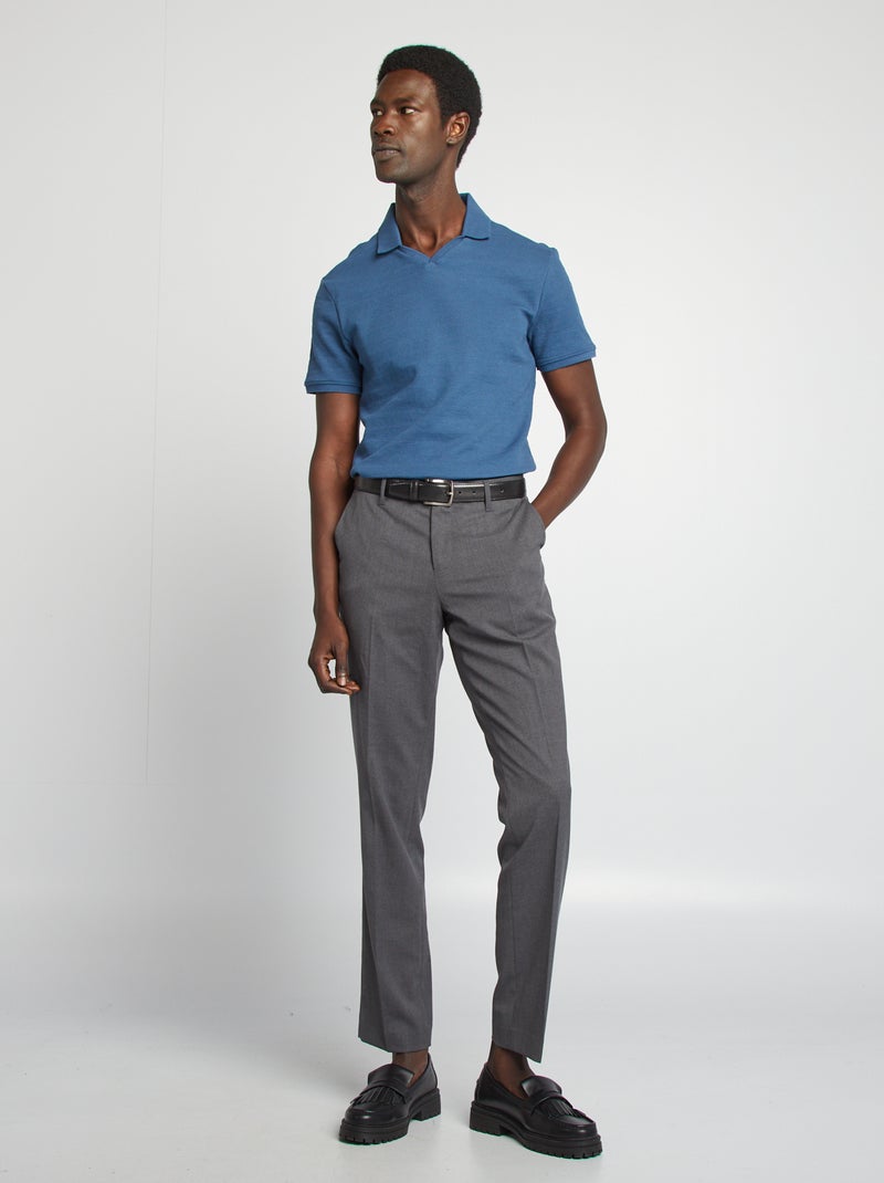 Polo em malha piqué AZUL - Kiabi