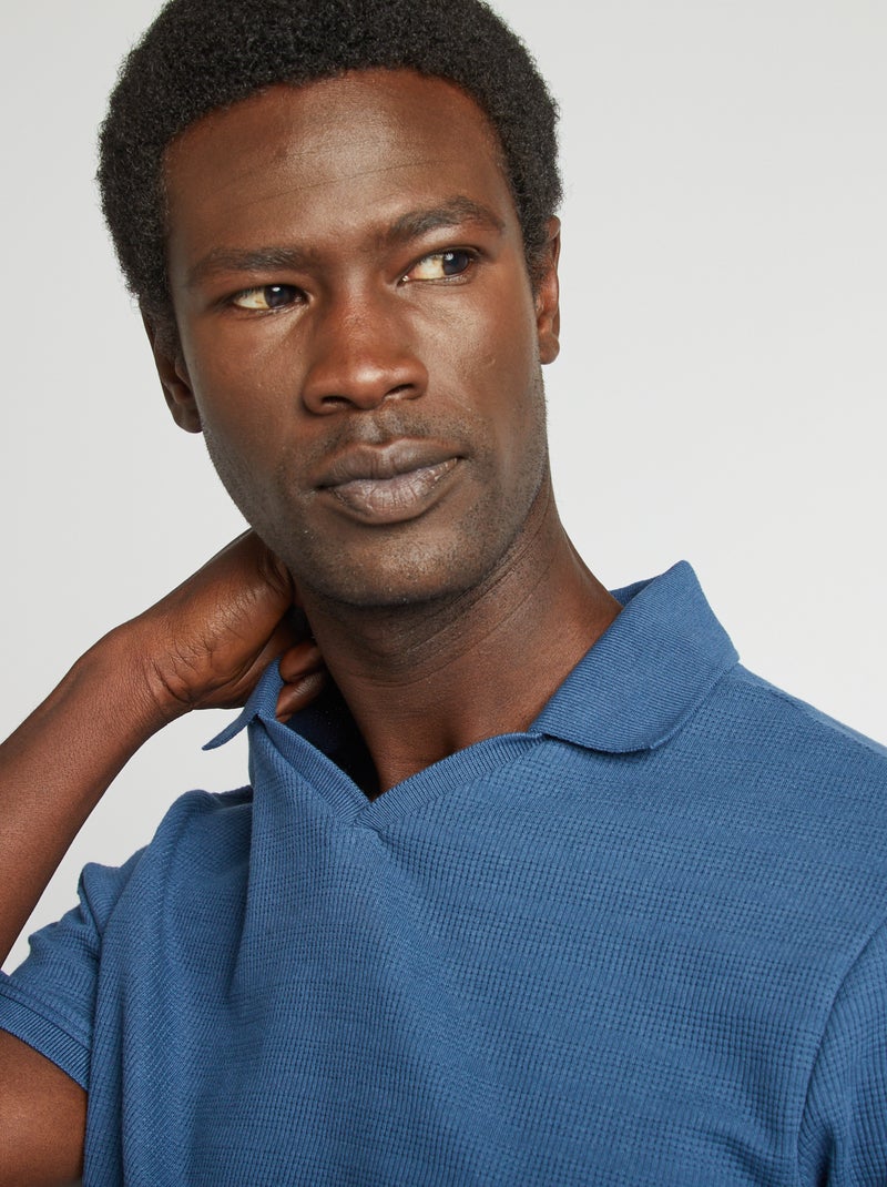 Polo em malha piqué AZUL - Kiabi