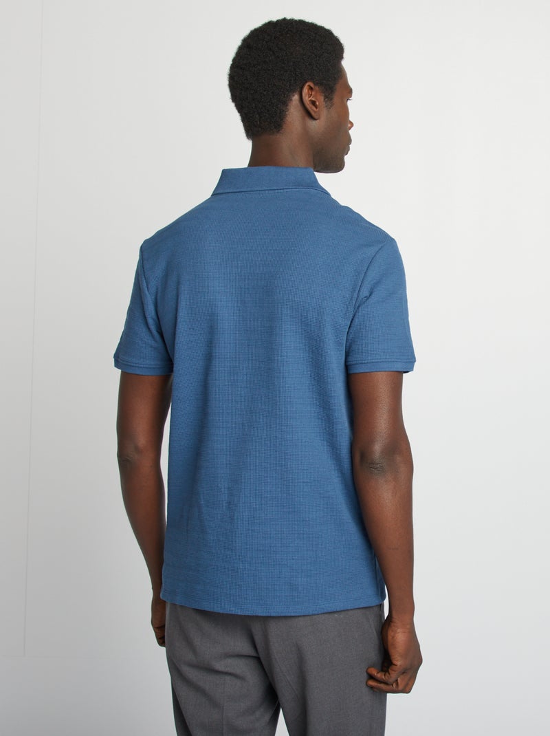 Polo em malha piqué AZUL - Kiabi