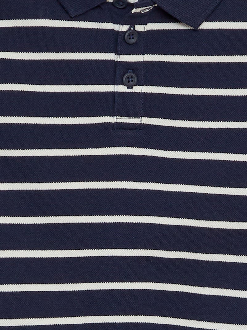Polo em malha piqué AZUL - Kiabi