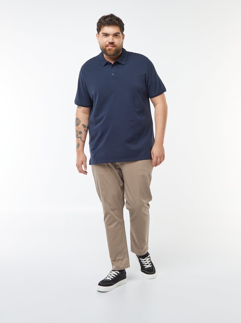 Polo em malha piqué Azul - Kiabi