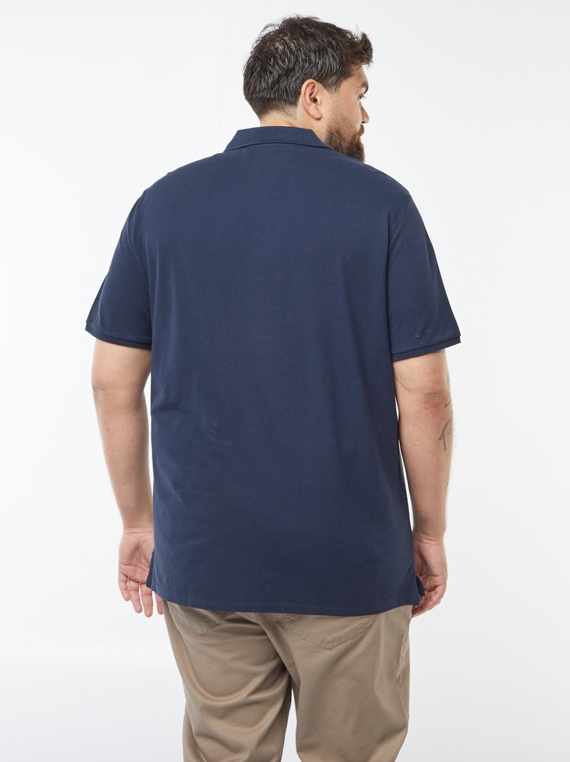 Polo em malha piqué Azul - Kiabi