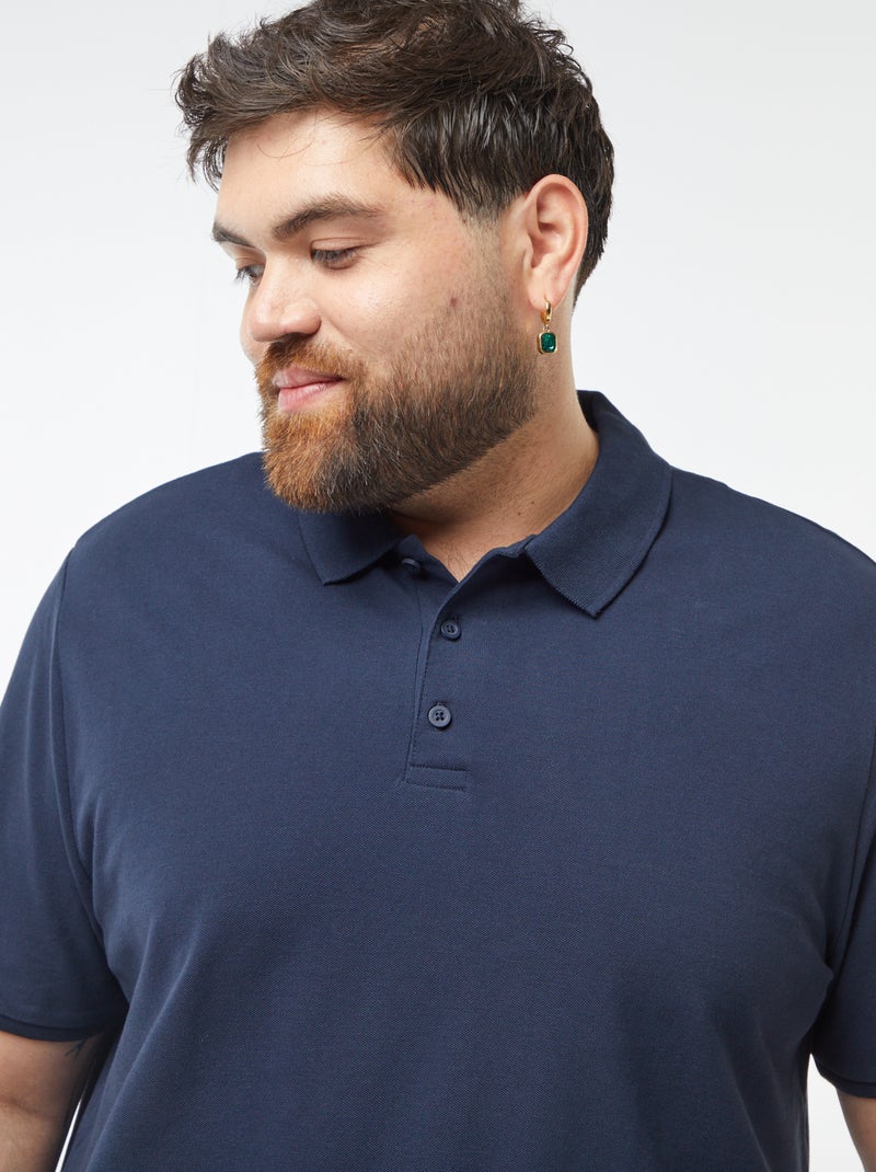 Polo em malha piqué Azul - Kiabi