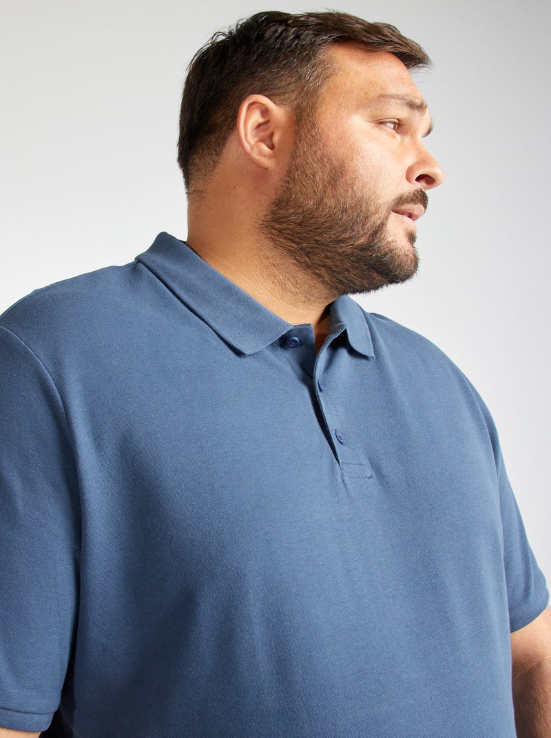 Polo em malha piqué AZUL - Kiabi